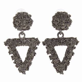 Fashionable earrings triangle, anthracite