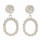 Fashionable earrings oval, light silver - only 12 pairs left!