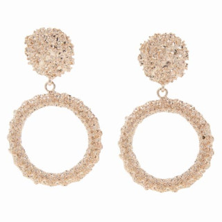 Fashionable earrings circle, rose gold