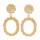 Fashionable earrings oval, gold