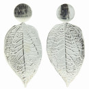 earrings, 90x45mm, silver