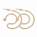 Earrings, 25x22mm, gold