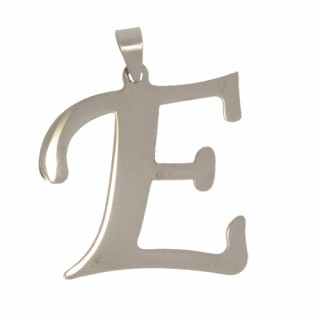 Stainless steel pendant letter E
