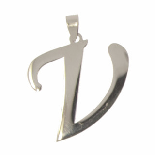 Stainless steel pendant letter V