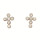 Edelstahlohrringe Kreuz mit Steinen, Silber