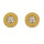 Stainless steel earrings with stone, Gold