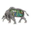 Pendant/brooch bull, Abalone - only 4pcs left!