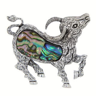 Pendant/brooch goat, Abalone - only 6pcs left!