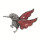 Pendant/brooch Bird, Shell red