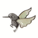 Pendant/brooch Bird, Shell creme