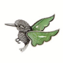 Pendant/brooch Bird, Shell green - only 8pcs left!