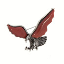 pendant/brooch eagle, shell, red