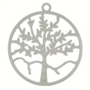 Anhänger Lebensbaum, 55mm, Silber matt