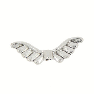 100 Anhänger / Charms Engelsflügel, Silber