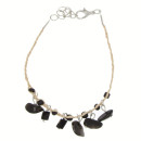 Bracelet straw with natural stones, black agate