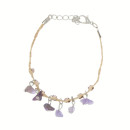 Bracelet straw with natural stones, amethyst