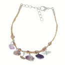 Bracelet straw with natural stones, fluorite