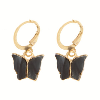 Earrings Butterfly, shell, gold-anthracite