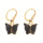 Earrings Butterfly, shell, gold-anthracite