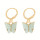 Earrings Butterfly, shell, gold-turquoise