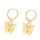 Earrings Butterfly, shell, gold-yellow