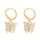 Earrings Butterfly, shell, gold-creme