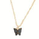 Halskette Schmetterling, Perlmutt, Gold-Anthrazit