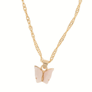 NecklaceButterfly, gold-pink