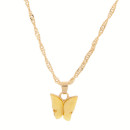 Halskette Schmetterling, Perlmutt, Gold-Gelb