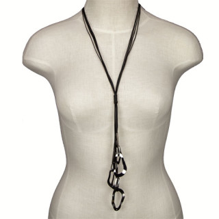 Long necklace, black-anthracite