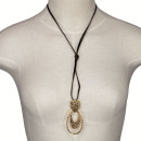 Necklace, 48cm, black-gold