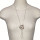 Adjustable long necklace, silver-purple/creme