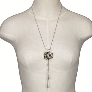 Verstellbare Modekette Schwan, Silver-Grau/Klar