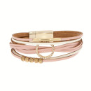 Fashionable leather bracelet with magnetic clasp