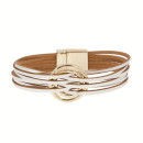 Fashionable leather bracelet with magnetic clasp