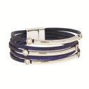 Fashionable leather bracelet with magnetic clasp