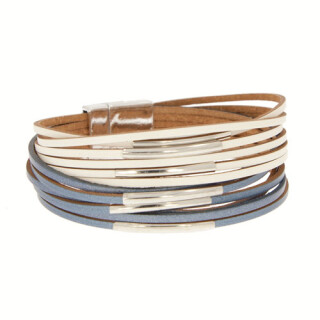 Mehrsträngiges Lederarmband mit Magnetverschluss