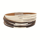 Fashionable leather bracelet with magnetic clasp