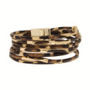 Fashionable leather bracelet with magnetic clasp