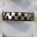 Stainless steel ring, silver-black