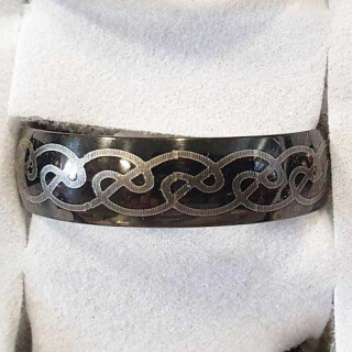 Stainless steel ring, silver-black