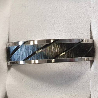 Edelstahlring, Silber-Schwarz