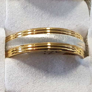 Edelstahlring, Gold-Weiß