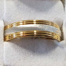 Edelstahlring, Gold-Weiß