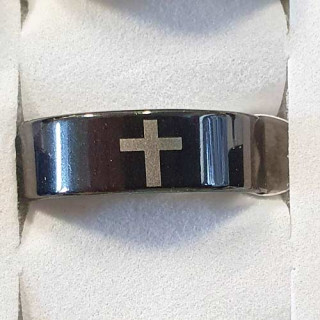 Stainless steel ring, black
