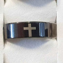 Stainless steel ring, black