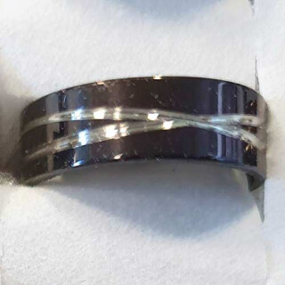 Edelstahlring, Silber-Schwarz