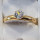 Stainless steel ring with stone, gold