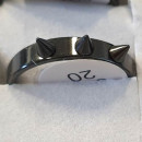 Stainless steel ring with pick, black