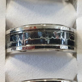 Edelstahlring, Silber-Schwarz